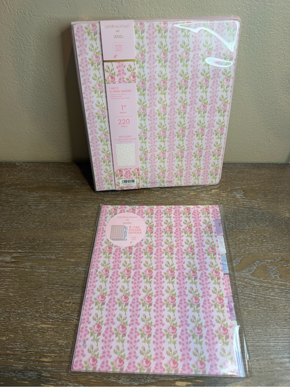 Love Shack Fancy x target/Yoobi Binder and Dividers Pink Floral Set